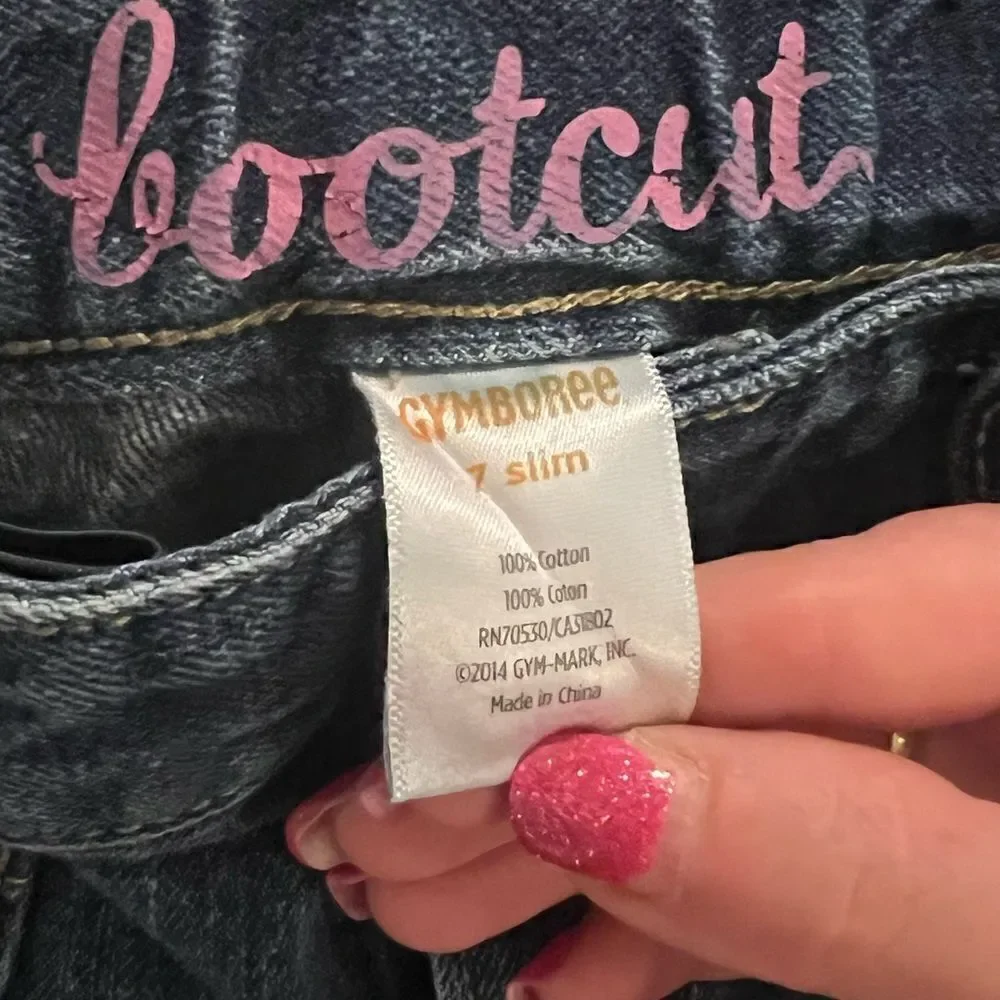 Gymboree size 7 bootcut jeans with rhinestone button